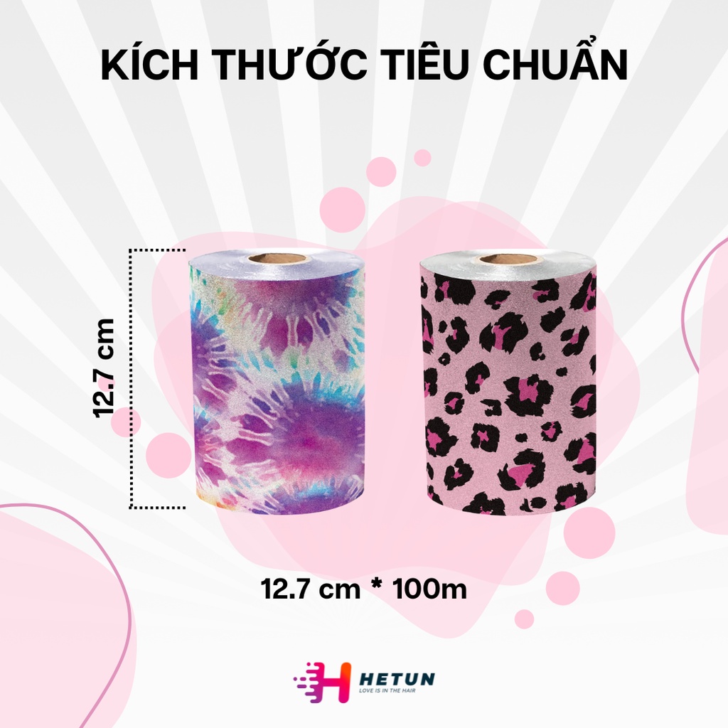 Cuộn Giấy Bạc Làm Tóc 100m Báo Hồng - Highlight Balyage HETUN