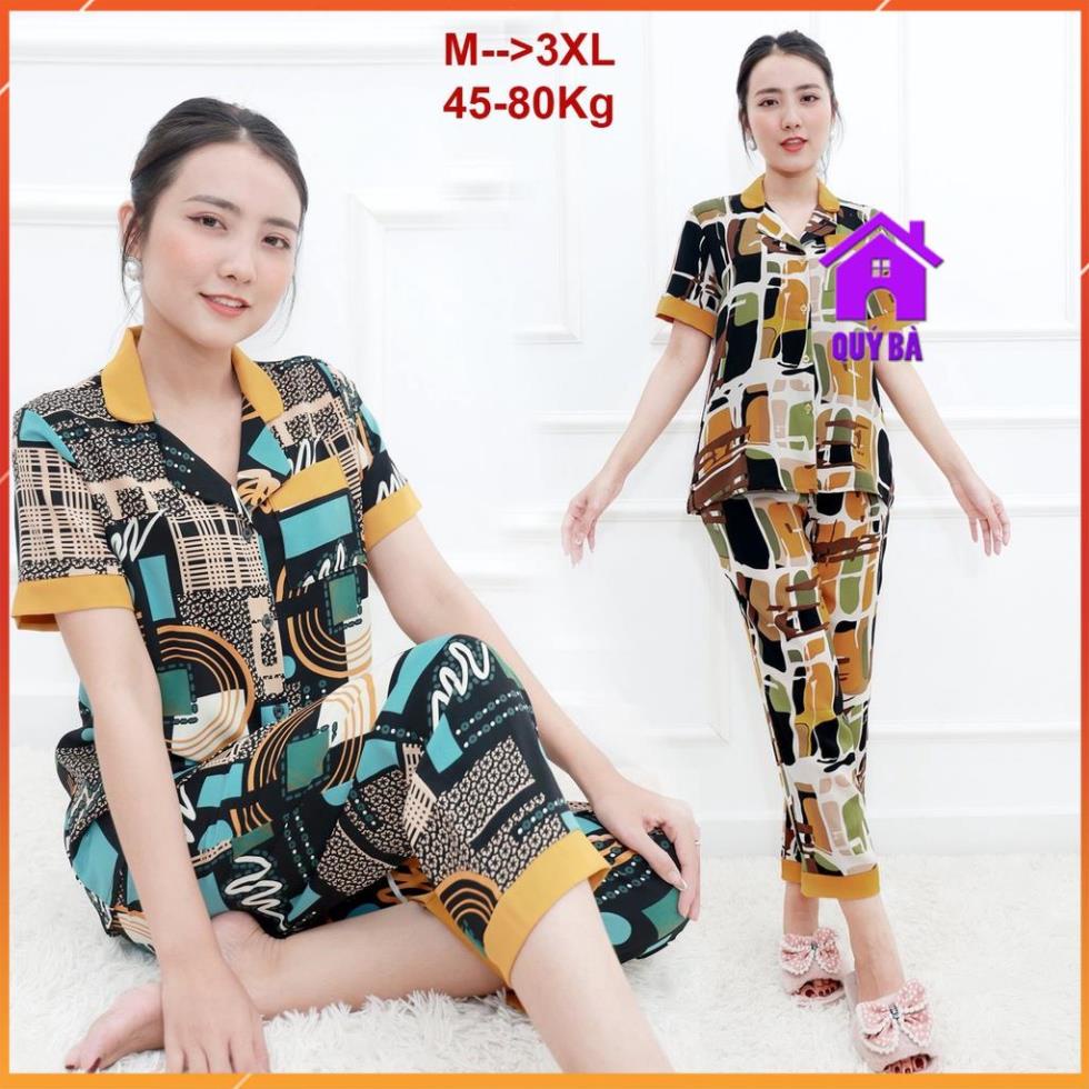 - Đồ Bộ Trung Niên Nữ Chất Lụa Cao Cấp Siêu Mát Mặc Lễ Tết Thoải Mái Bigsize 45-80Kg Quà Tặng Mẹ 3357 3358