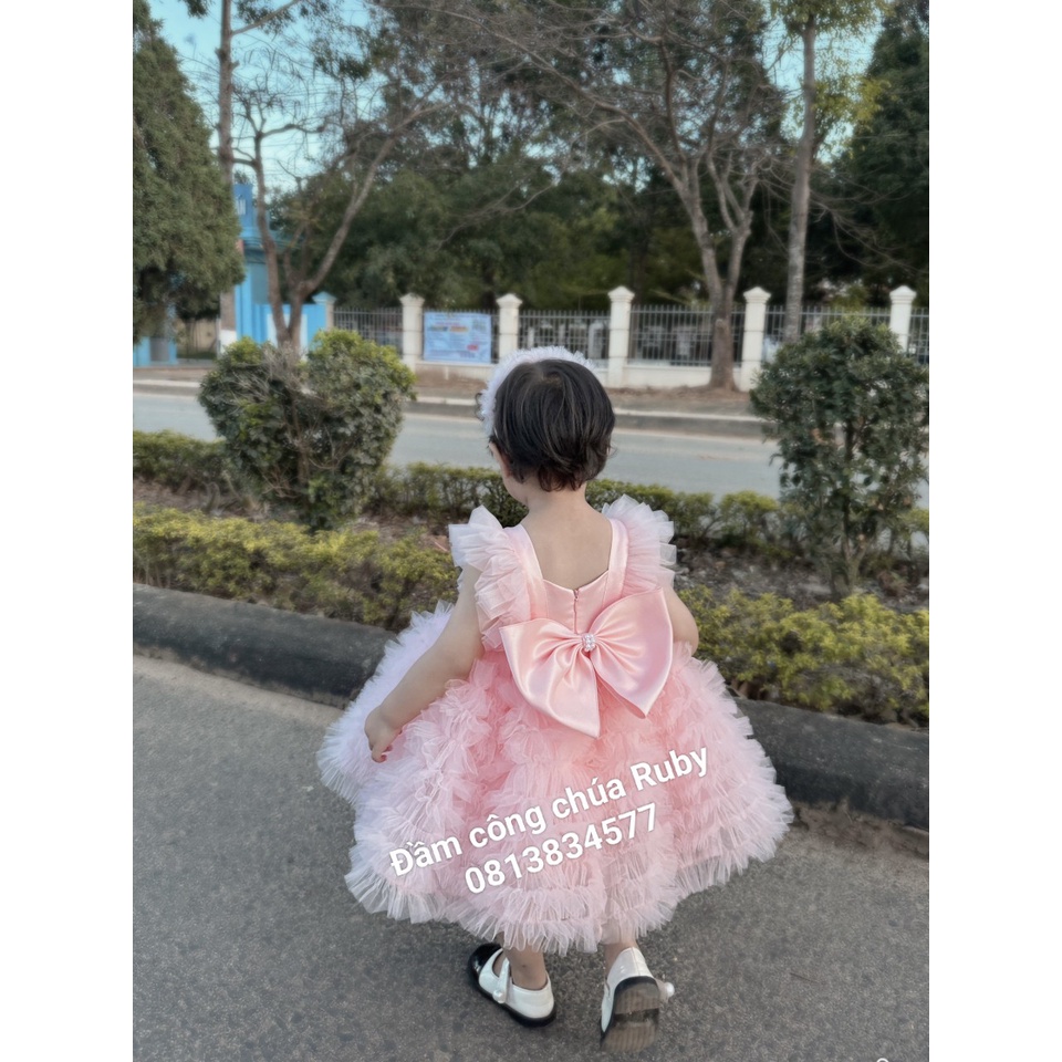 Đầm ren xù nhiều tầng cao cấp