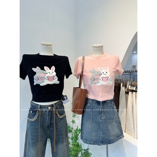 Áo lông thỏ ngắn tay [Hình thật chụp tại shop]
