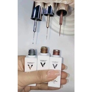 Cọ nét metan, gel vẽ nét vinimay chai 10ml vàng bạc hồng