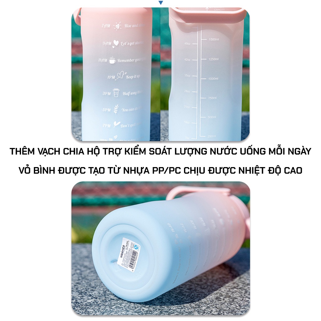 Bình nước chia vạch 2000ml,chịu được nước nóng