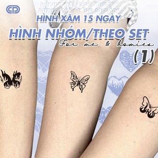 - hình xăm tạm thời 15 ngày - chống nước, cọ xát bst nhóm/set