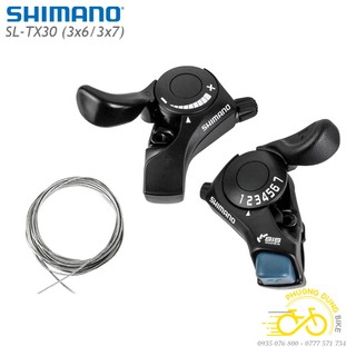 Tay đề bấm xả gắn ghi đông xe đạp shimano sl tx30 3x6 3x7 speed - hàng chính hãng