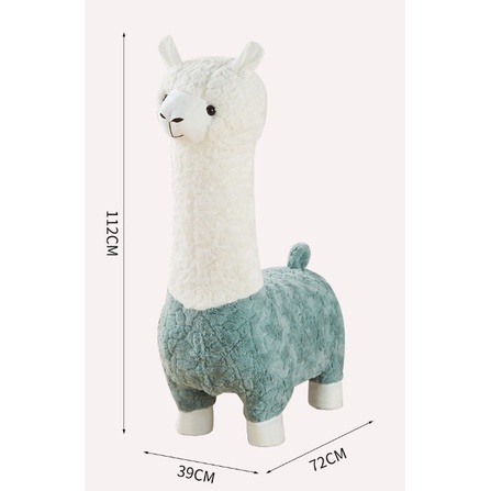 Động vật sáng tạo, ghế đẩu alpaca, ghế đẩu thay giày hoạt hình, trang trí búp bê phòng khách màu đỏ lưới | BigBuy360 - bigbuy360.vn