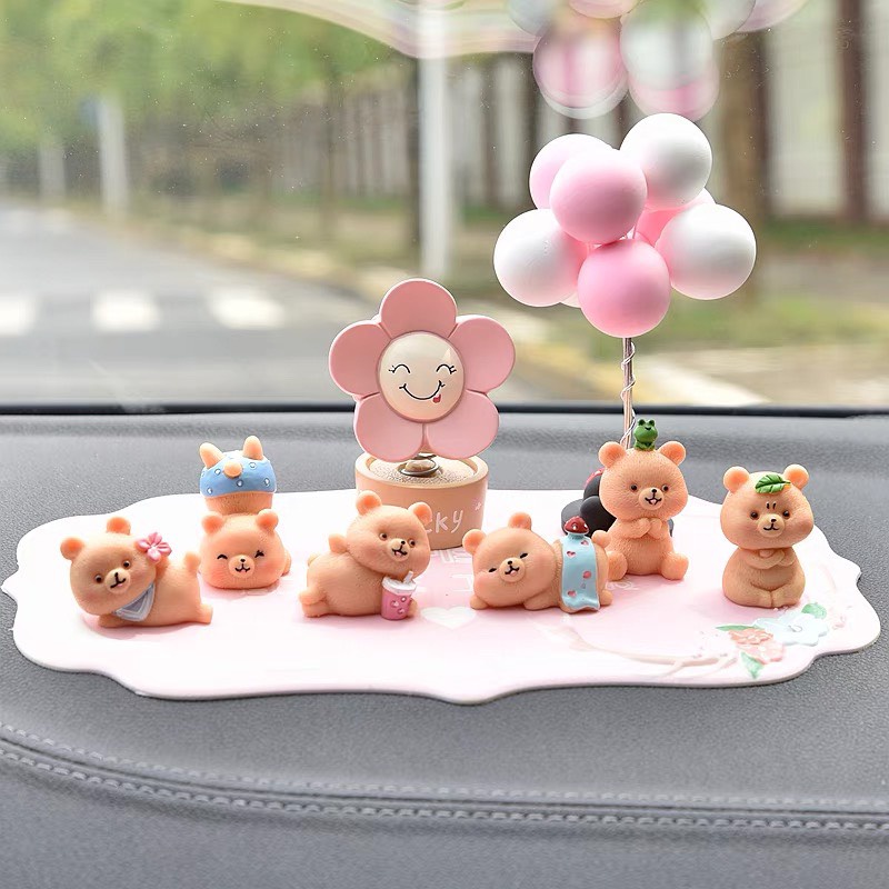 Trang trí taplo ô tô hình gấu nâu dễ thương - Gấu nâu để taplo ô tô trưng bày , Phụ Kiện Trang Trí Hơi , Xe Hơi, Bàn Làm