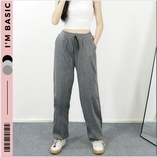 Quần Jogger Sweatpants Nữ Ống Rộng Nỉ Tăm Phong Cách Hàn Quốc I'm Basic Girly (QJG01)