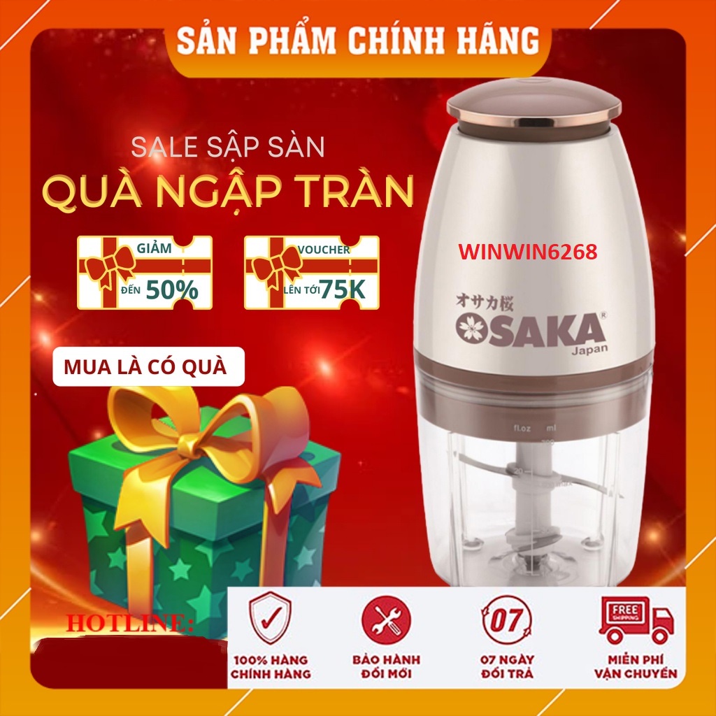 Máy Xay Sinh Tố Đa Năng Osaka, Máy Xay Thịt Cá, Xay Đá Chính Hãng Osaka Mẫu Mới Nắp Đồng