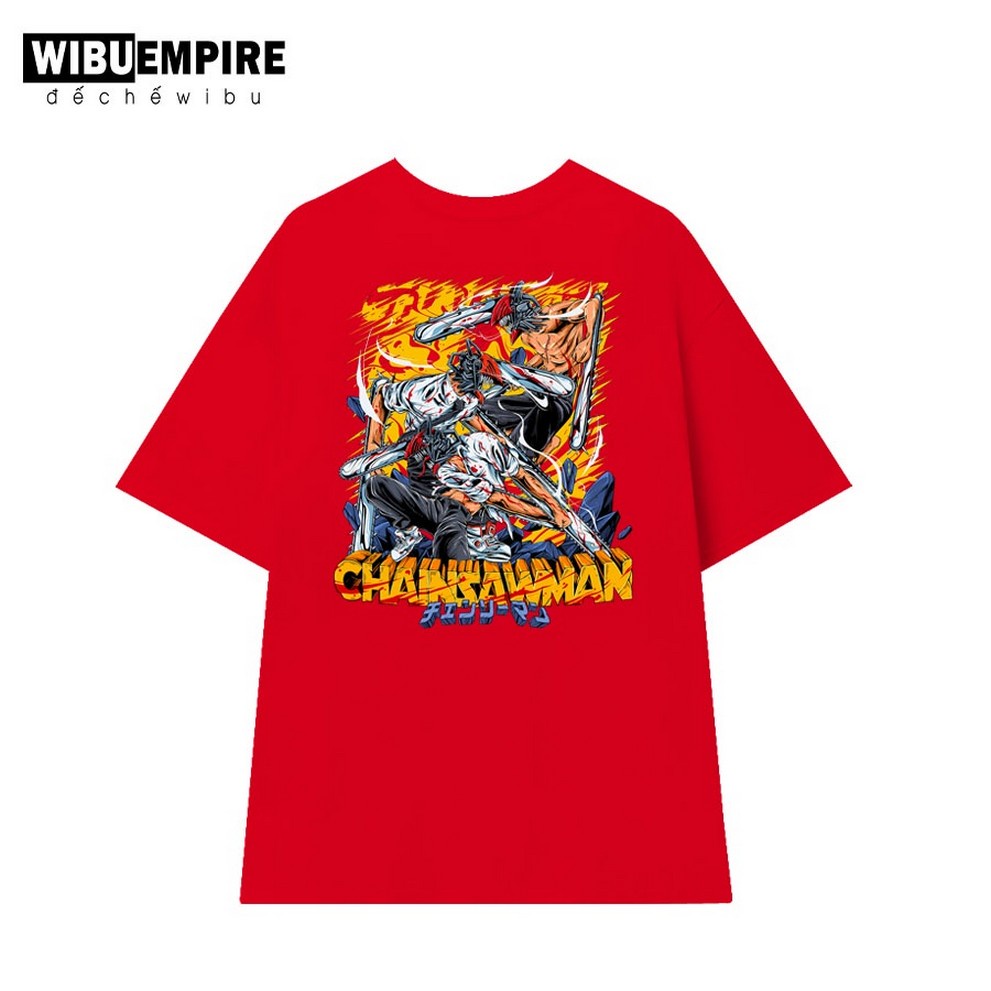áo anime áo nam WIBU EMPIRE | Áo Thun Form Rộng DENJI - "Quỷ Cưa" | Anime Chainsaw Man - Áo Phông Unisex áo thun cổ tròn Đáng yêu