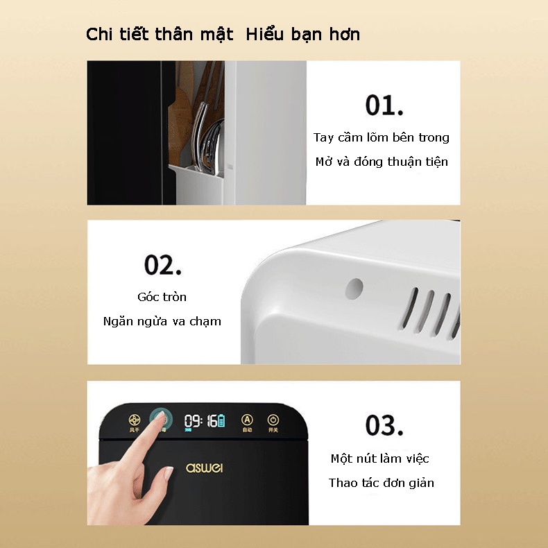 Máy sấy khô đũa thông minh Máy khử trùng đũa thìa có tia UV diệt khuẩn thông minh, Hộp đựng đũa thông minh đũa gắn tường