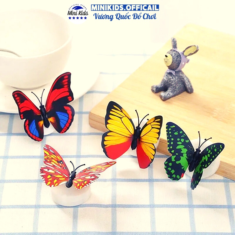 Đèn ngủ led 3D dán tường hình con bướm thay đổi màu sắc dùng decor phòng ngủ, xe hơi, bàn làm việc... - Đồ chơi MiniKids