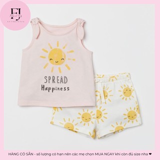 Bộ quần áo trẻ em chính hãng HM, bộ bé gái Bộ quần áo ba lỗ hồng, hàng hiệu cho bé