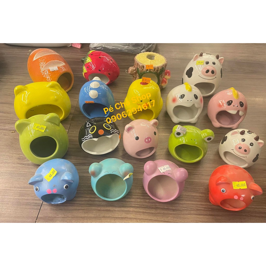 Nhà ngủ bằng Sứ cao cấp cho Hamster đầy đủ các mẫu.