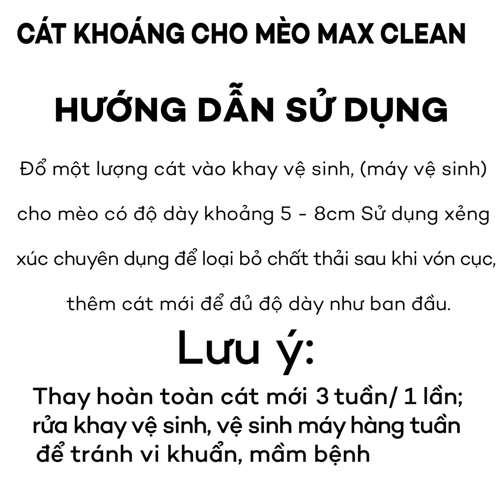 [1 TẢI 4 BỊCH 16KG] Cát Khoáng Cho Mèo, Cát Vệ Sinh Cao Cấp Chuyên Dùng Cho Máy Vệ Sinh, Máy Dọn Phân Mèo