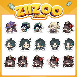 Set 60 Sticker Genshin Impact, hình dán trang trí bình nước, điện thoại, laptop, mũ bảo hiểm, sticker làm quà tặng