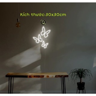 Đèn led neon dán tường hình 3 con bướm.Đèn trang trí,đèn ngủ.