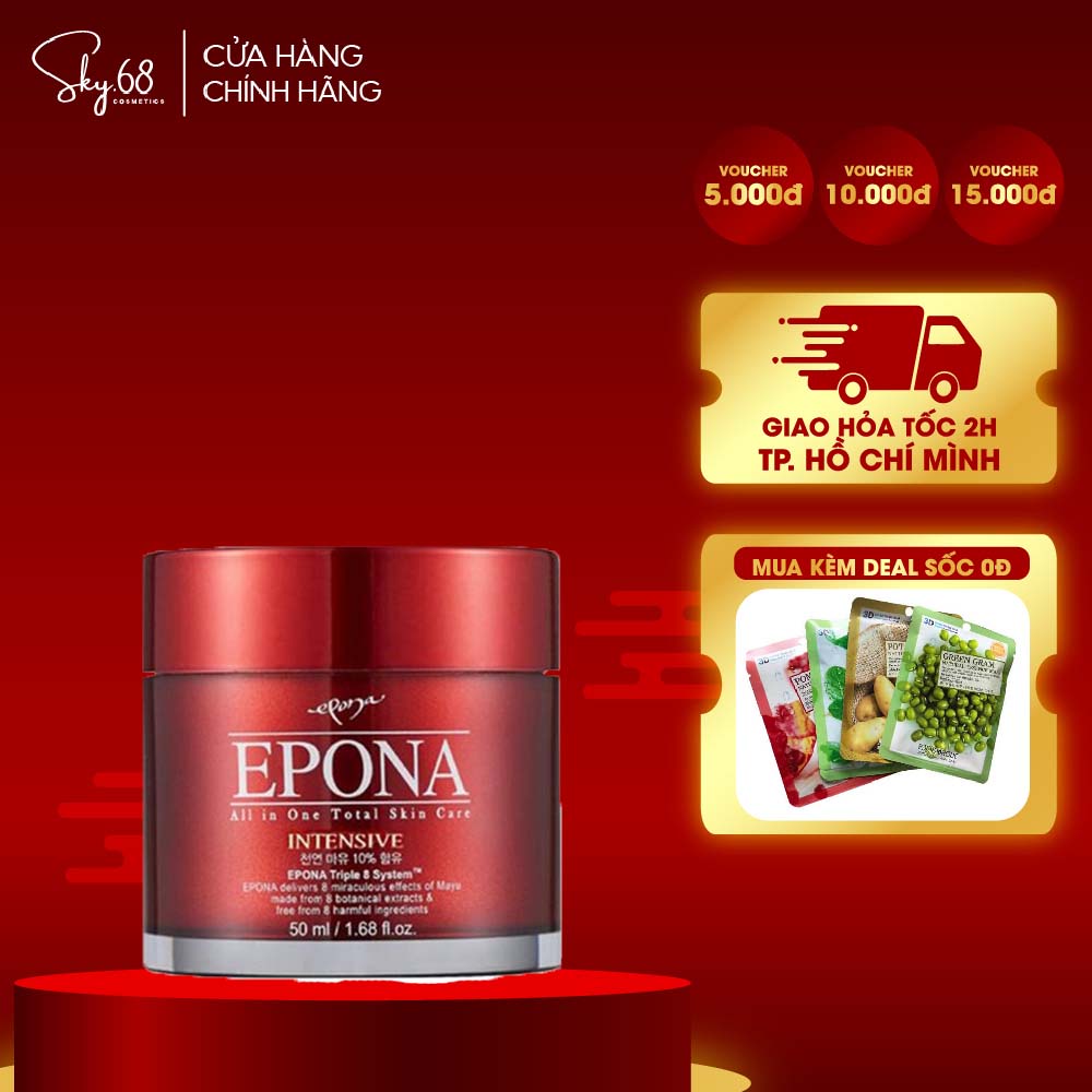 Kem Dưỡng Sáng Da, Ngừa Lão Hóa Chiết Xuất Dầu Ngựa Epona All In One Total Skin Care Intensive 50ml