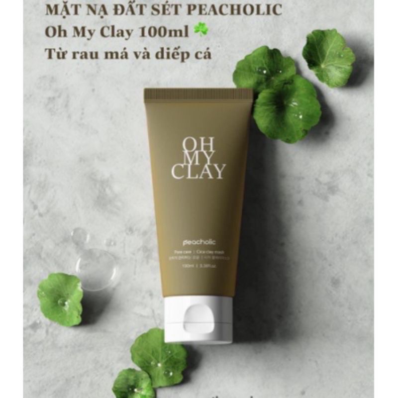 MẶT NẠ ĐẤT SÉT PEACHOLIC TỪ RAU MÁ VÀ DIẾP CÁ - Peacholic Oh My Clay