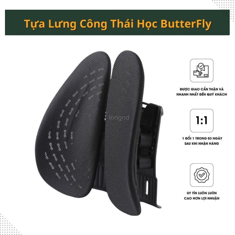 Đệm tựa lưng ghế văn phòng, ghế ô tô chất liệu nhựa ABS bọc vải lưới 4D - Shop bán rẻ lấy 5*