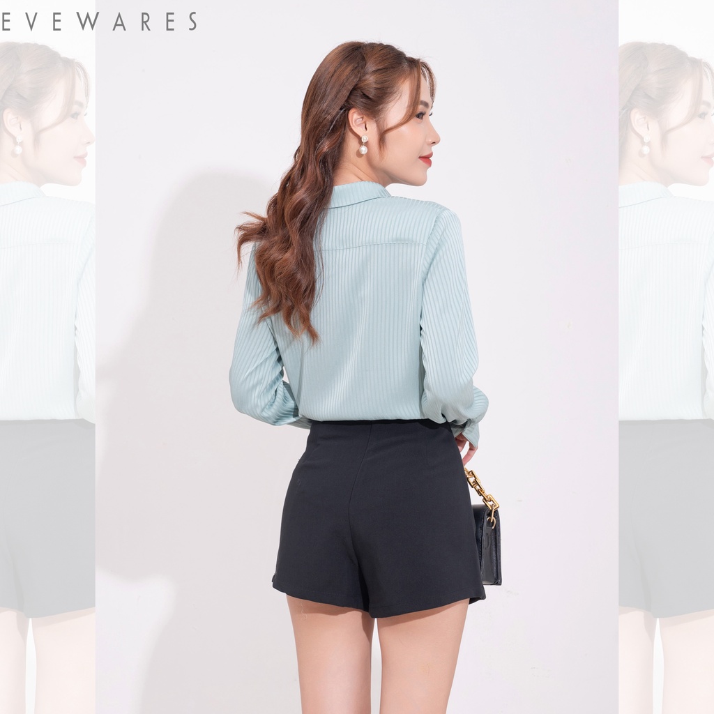 Quần Giả Váy-EVEWARES Quần Short Nữ Cạp Cao Chữ A Vải Co Giãn Chân Váy Form Ôm Tôn Dáng