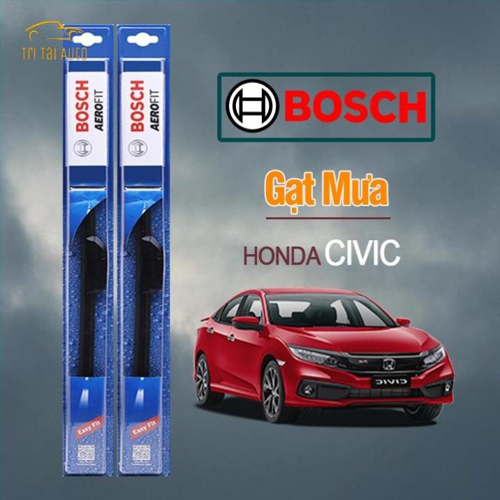 Gạt Mưa Xe Honda Civic Thương Hiệu BOSCH Aerofit Lưỡi Silicone Cao Cấp Chính Hãng .