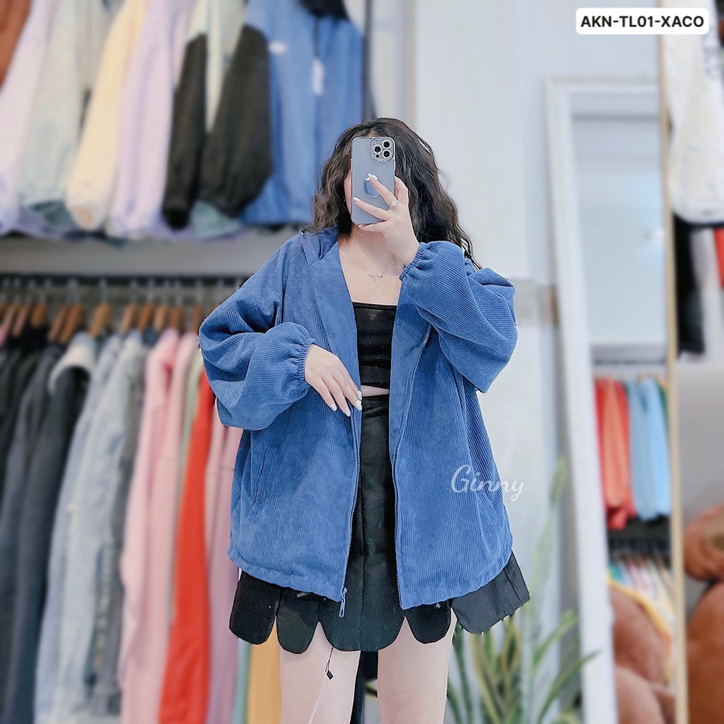 Áo Khoác Nhung Tăm ULZZANG 2 Lớp | Chống nắng tốt | Kèm Hình Thật | GINNY.VN