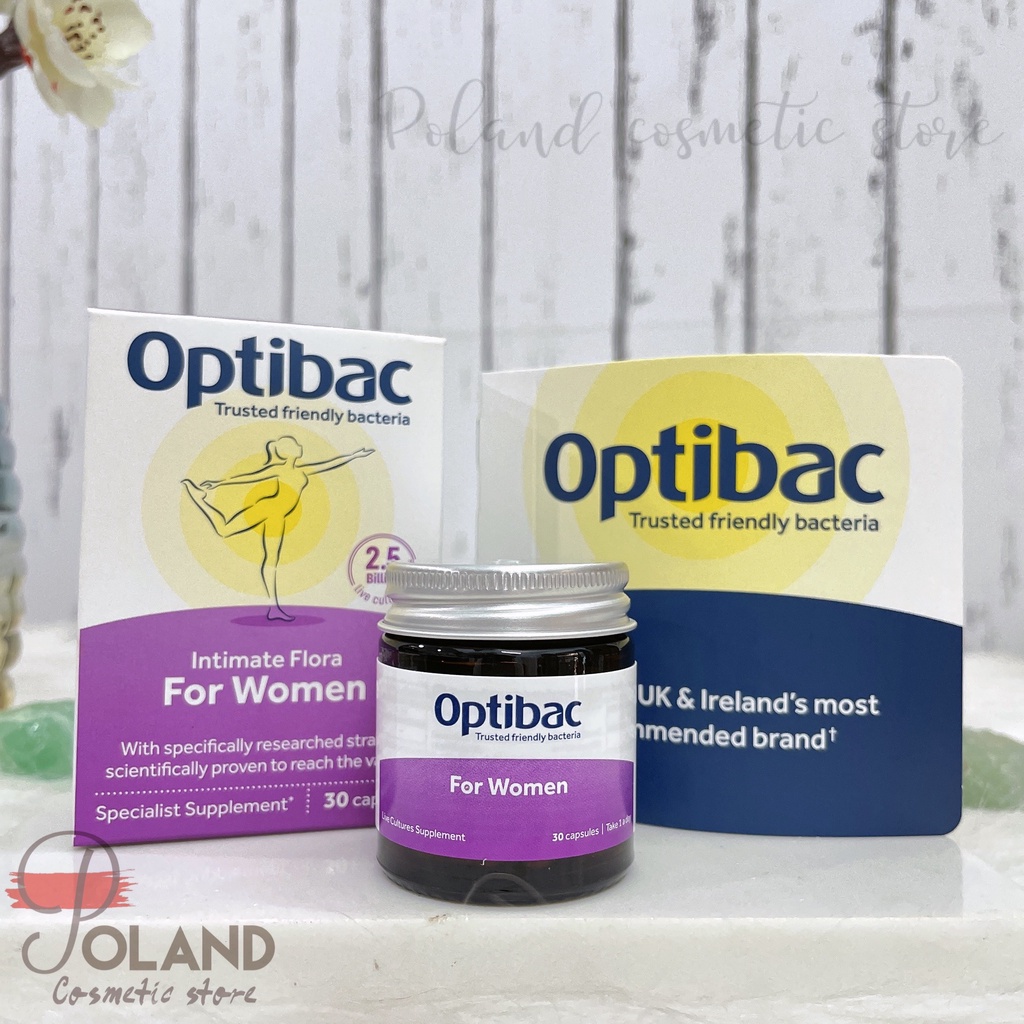 Optibac Tím - Men Vi Sinh Phụ Nữ, Chăm Sóc Phụ Khoa, Chăm Sóc Vùng Kín, Lợi Khuẩn, Tăng Sức Đề Kháng Hộp 30 viên
