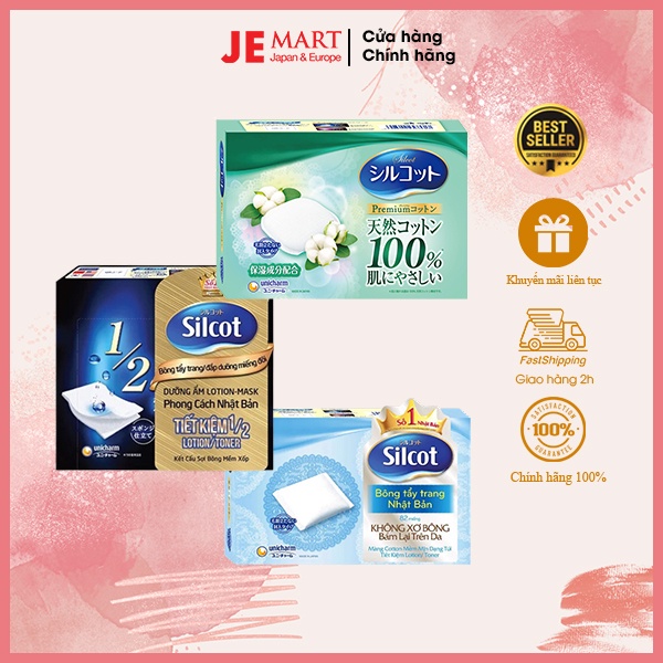 Bông tẩy trang Silcot Nhật Bản