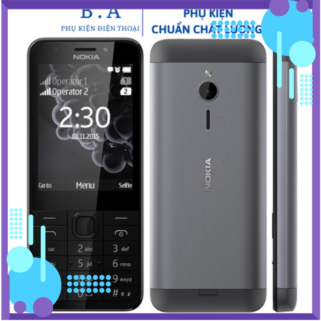 Nokia 230 2 sim, Điện thoại nokia chính hãng giá rẻ kèm pin sạc, bảo hành 12 tháng Hàng Sale.
