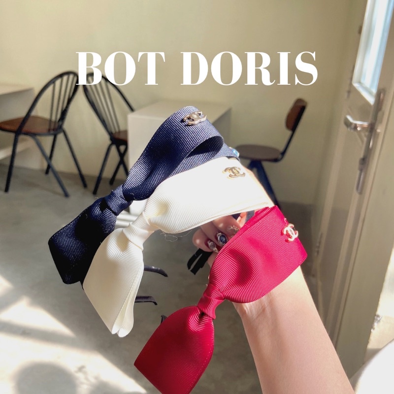 Băng đô cài tóc hình nơ đính charm mini, phụ kiện tóc BOT DORIS