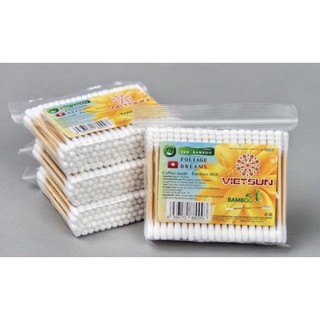 Tăm bông thân gỗ gói 100c / 200c vietsun