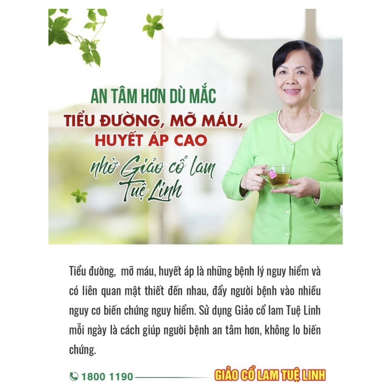 Trà Giảo Cổ Lam Tuệ Linh Hạ Mỡ Máu Cao. Ngăn ngừa xơ vữa động mạch👍 Hạ đường huyết cho người tiểu đường tuýp 2
