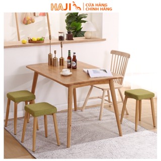 Ghế đôn bàn ăn chân gỗ chắn chắn hiện đại phù hợp với mọi bàn ăn thương hiệu HAJI E03