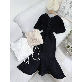 ĐẦM MIDI ĐUÔI CÁ CỔ NHỌN (KÈM VIDEO HÌNH THẬT)