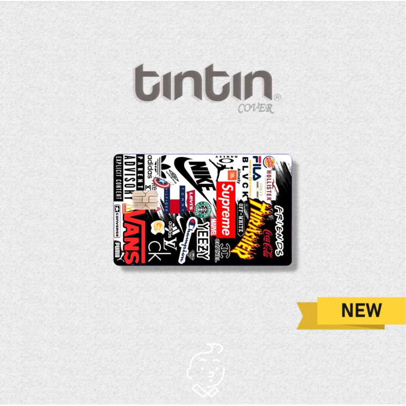 Tem Nghệ Thuật-Tem Dán Thẻ ATMSticker TinTin Trang Trí Thẻ Chống Xước, Nước