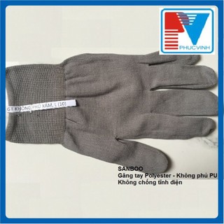 10 đôi Găng tay Polyester không phủ PU - Màu xám