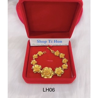 Lắc tay hoa xi vàng 24 cao cấp
