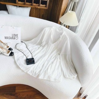 ĐẦM BBD TRẮNG CỔ BÈO TAY BÍ