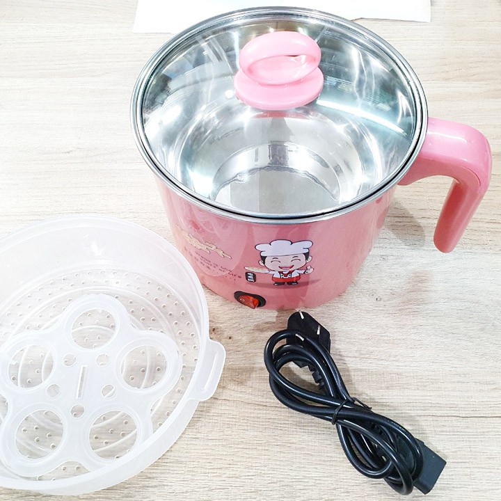Ca Nấu Mì, Lẩu mini Đa Năng Có Tay Cầm ( hấp trứng ) giao màu ngẫu nhiên