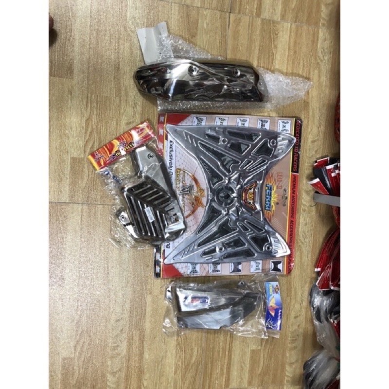 Giá trọn bộ 4 món ốp đủ xe LEAD 22 (Sàn chân +Ốp pô +Ốp quạt gió +Ốp bầu gió (pô e ) cao cấp giá rẻ