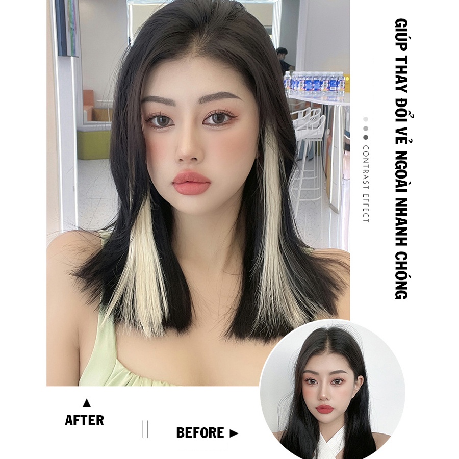 Tóc light dán nối sơi tơ mành cao cấp, light dán điểm tô mái tóc