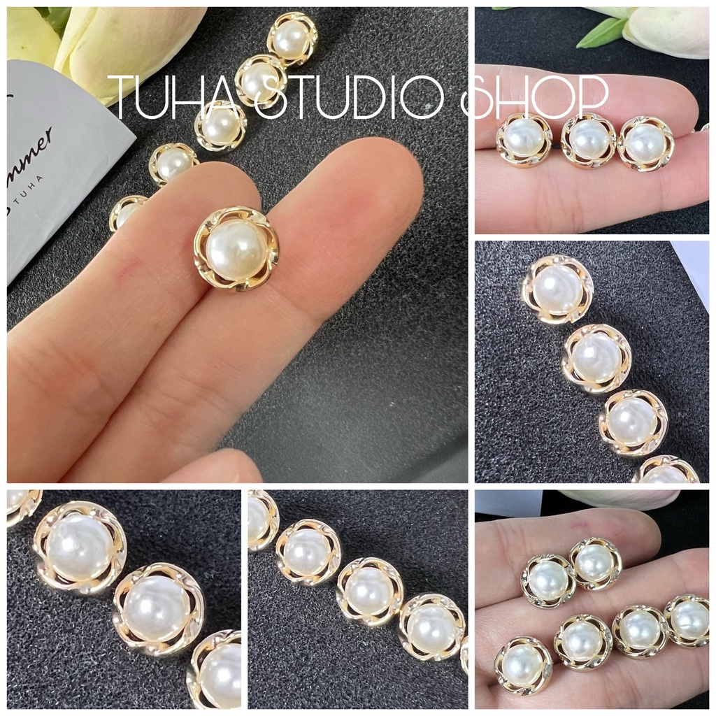 Cúc khuy nút đính khâu áo sơ mi nữ tròn nhỏ trắng đen may vá 1cm 1,1cm 1,2cm