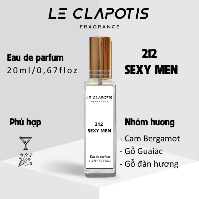 Nước Hoa Nam 212 Sexy Men chính hãng Le Clapotis 20ml thơm lâu hương quyến rũ phóng khoáng
