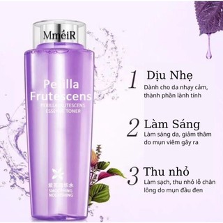 Nước Hoa Hồng Toner MméiR Chiết Xuất Lá Tía Tô Cấp Ẩm, dưỡng da và làm trắng da