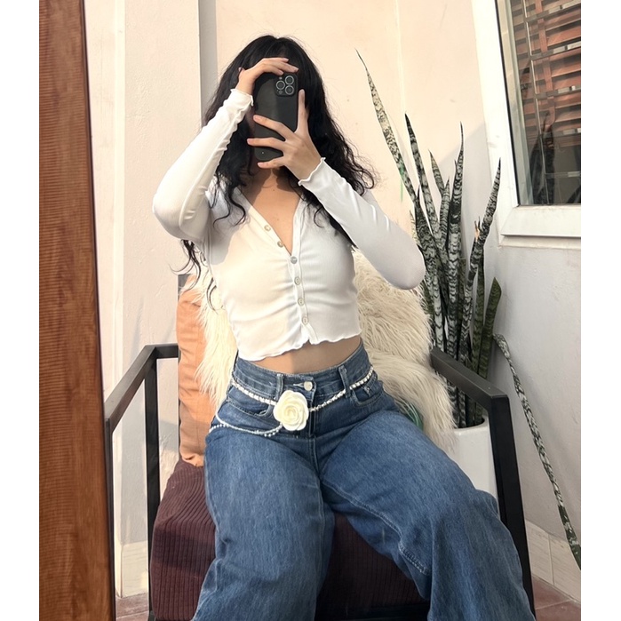 ÁO THUN GÂN CROPTOP DÀI TAY