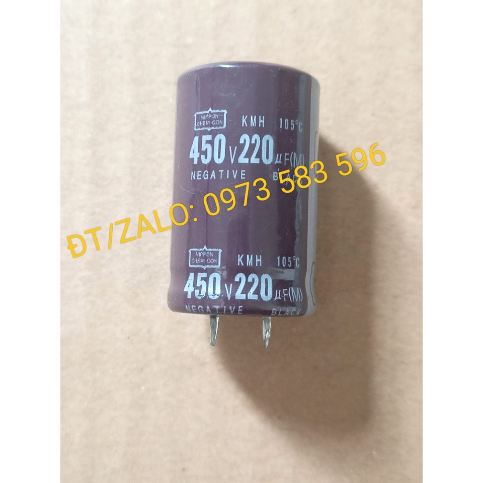 Tụ 450V 220UF (Tụ xịn - Cao 4cm, đường kính 2,5cm)