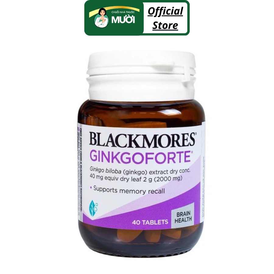 Blackmores Ginkgoforte - Viên uống bổ não - Lọ 40 viên
