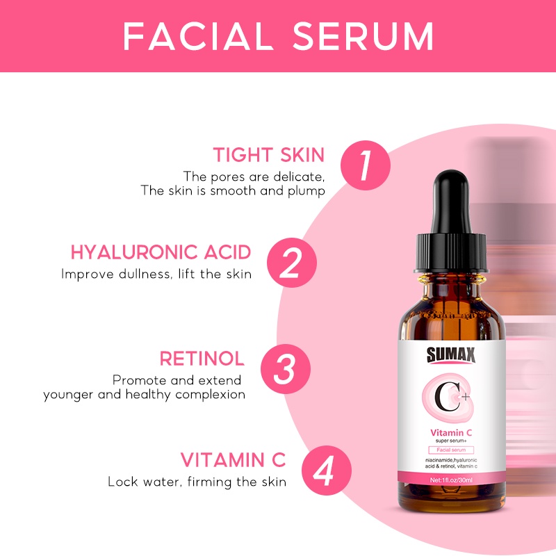 RUOALL Serum Vitamin C Hyaluronic Acid Vitamin C Làm Sáng Da Chống Lão Hóa 30g