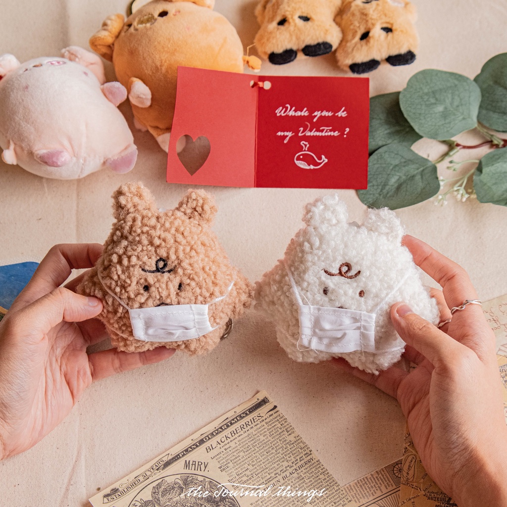 Móc Khóa Bông Đôi Ghibli, Gấu, Tặng Người Yêu, Bạn Bè, Người Thân