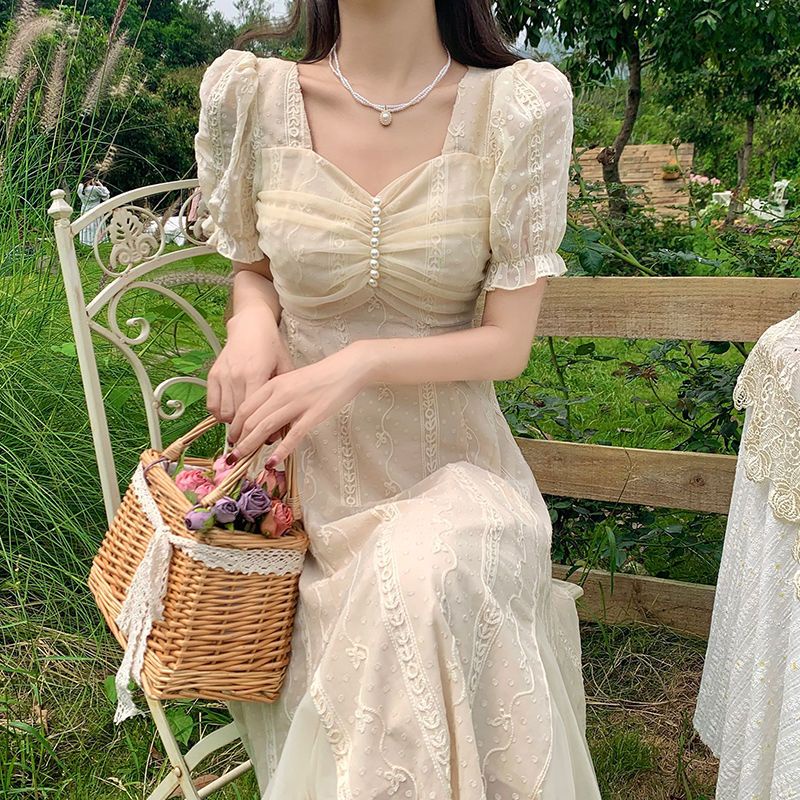✨Hàng Có Sẵn Đầm Hàng Có Sẵn✨Đầm Hoa Chuông Phong Cách Mori Pháp